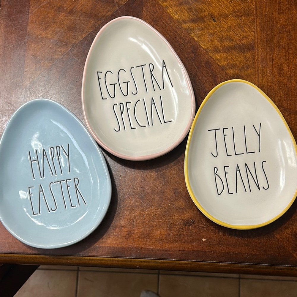 Rae Dunn Blue and White Egg-Shaped Serveware